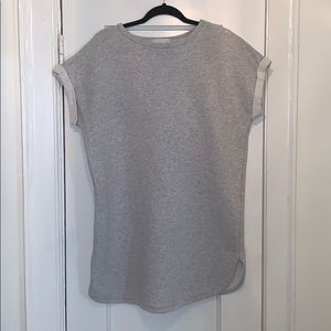Grey Short Sleeve Sweatshirt Dress/Tunic